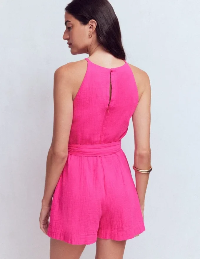 Rosa Double Cloth Playsuit Pink Peony Rosa Double Cloth Playsuit Pink Peony