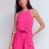 Rosa Double Cloth Playsuit Pink Peony Rosa Double Cloth Playsuit Pink Peony