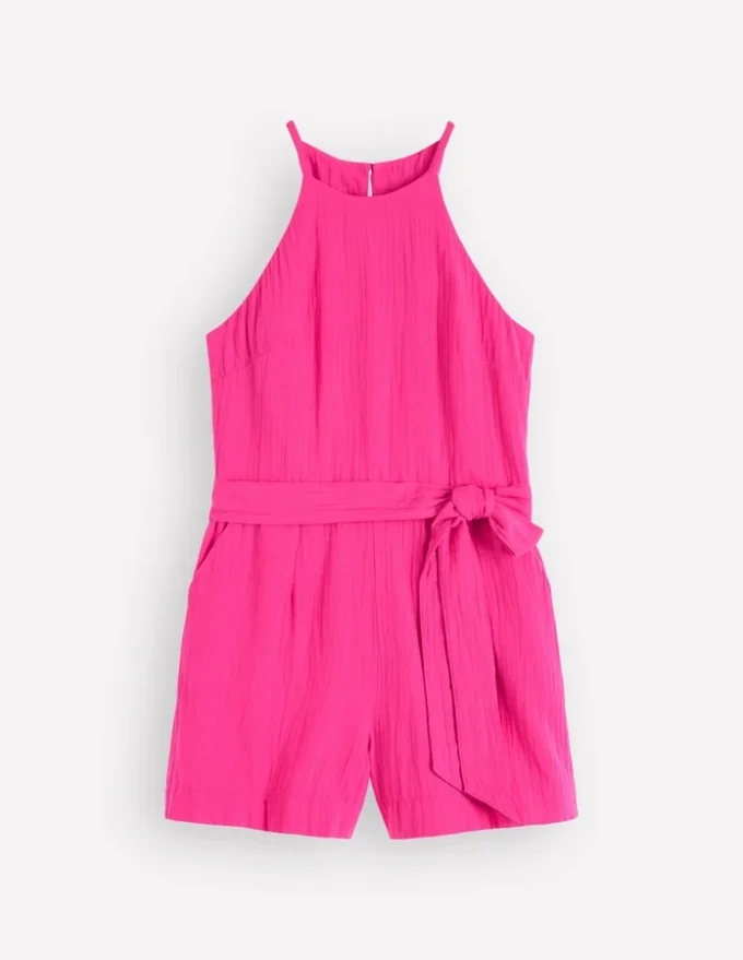 Rosa Double Cloth Playsuit Pink Peony Rosa Double Cloth Playsuit Pink Peony