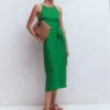 Rosa Halter Linen Midi Dress Amazon Green Rosa Halter Linen Midi Dress Amazon Green