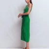 Rosa Halter Linen Midi Dress Amazon Green Rosa Halter Linen Midi Dress Amazon Green