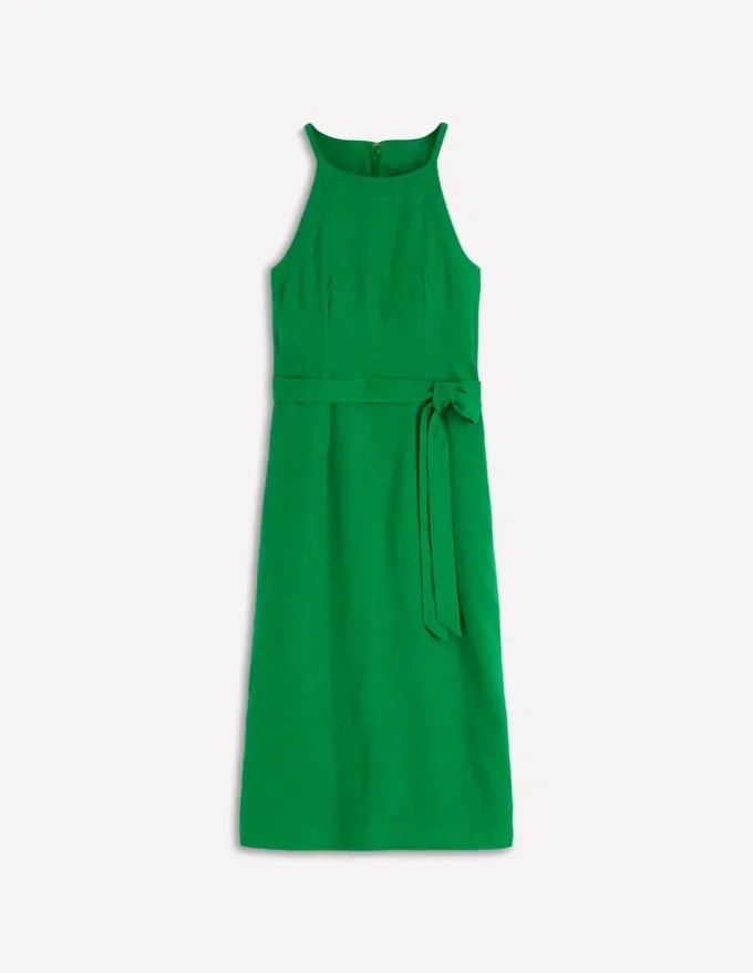 Rosa Halter Linen Midi Dress Amazon Green Rosa Halter Linen Midi Dress Amazon Green