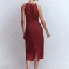 Rosa Halter Linen Midi Dress Burnt Orange Rosa Halter Linen Midi Dress Burnt Orange