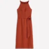 Rosa Halter Linen Midi Dress Burnt Orange Rosa Halter Linen Midi Dress Burnt Orange