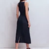 Rosa Halter Linen Midi Dress Navy Rosa Halter Linen Midi Dress Navy