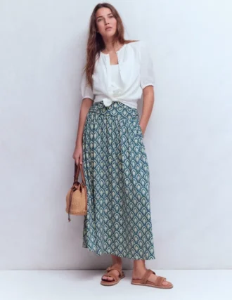 Rosaline Jersey Skirt Blue, Petal Terrace
