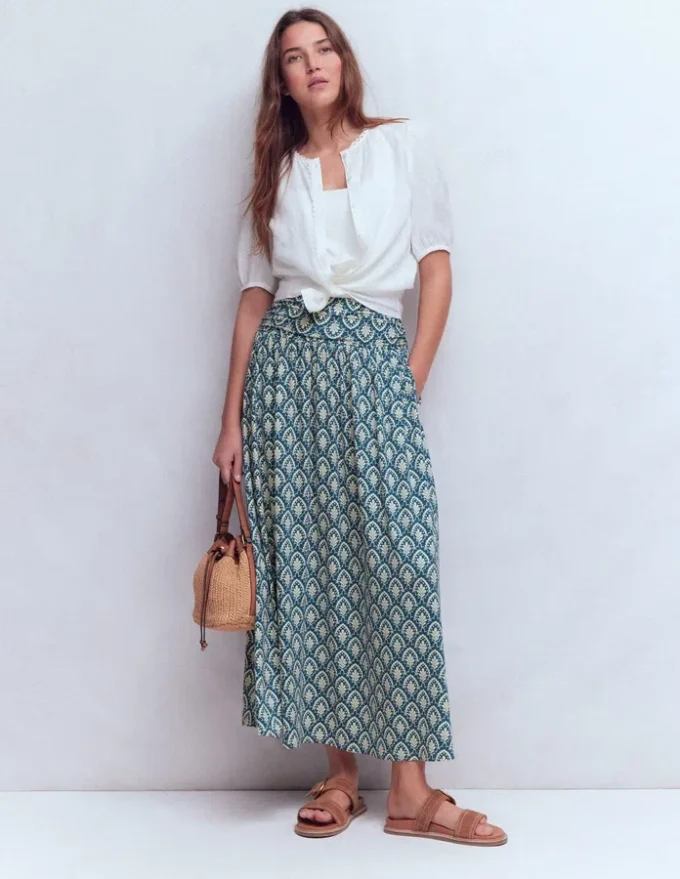 Rosaline Jersey Skirt Blue, Petal Terrace Rosaline Jersey Skirt Blue, Petal Terrace