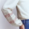 Rosie Embroidered Jersey Top Ivory Rosie Embroidered Jersey Top Ivory