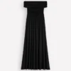 Ruched Bardot Jersey Dress Black Ruched Bardot Jersey Dress Black