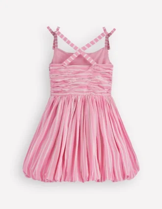 Ruched Bodice Bubble Dress Formica Pink Stripe