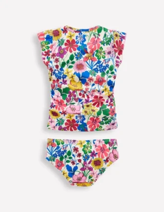 Ruched Tankini Set Multi Rainbow Floral