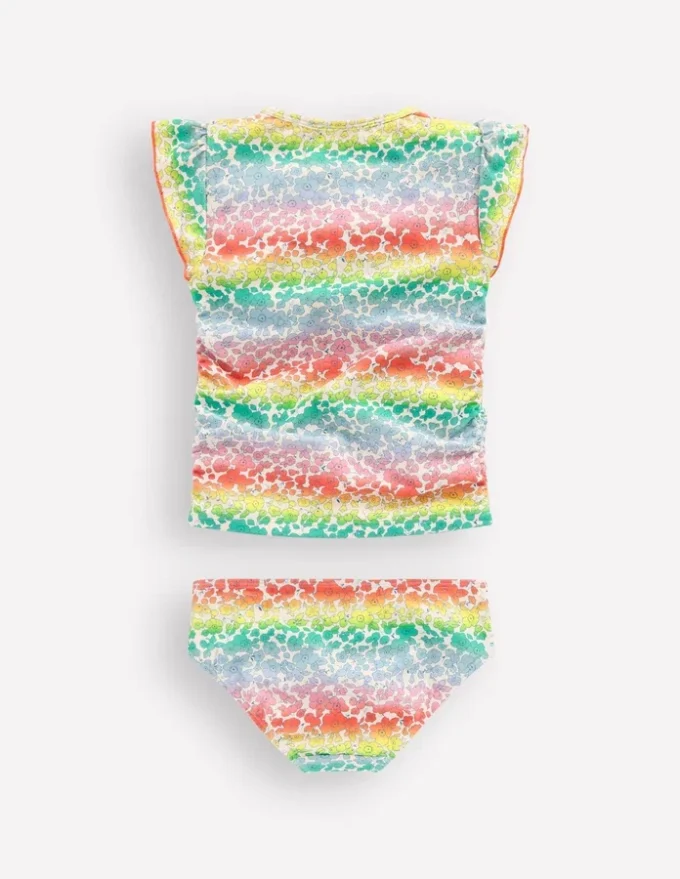 Ruched Tankini Set Rainbow Ombre Flowerbed Ruched Tankini Set Rainbow Ombre Flowerbed