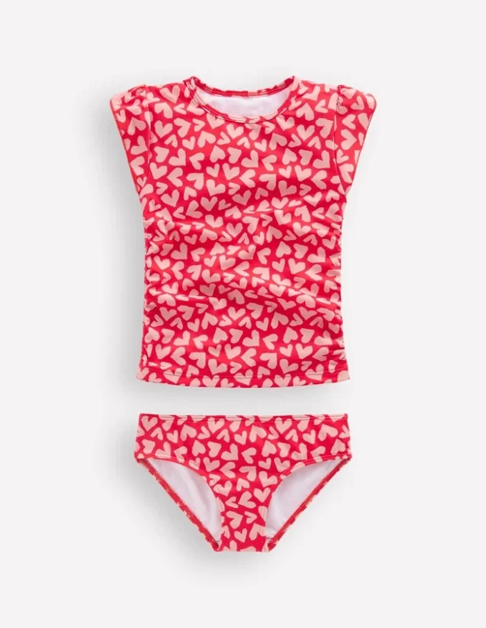 Ruched Tankini Set Rockabilly Red Collage Hearts Ruched Tankini Set Rockabilly Red Collage Hearts