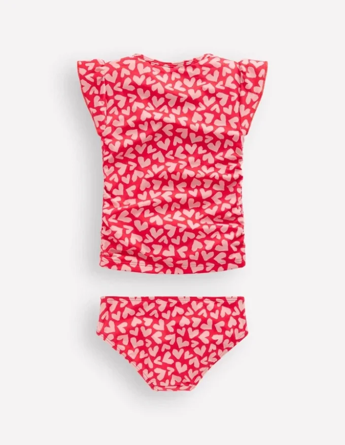 Ruched Tankini Set Rockabilly Red Collage Hearts Ruched Tankini Set Rockabilly Red Collage Hearts
