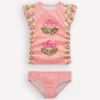 Ruched Tankini Set Strawberry Pink Woodblock Ruched Tankini Set Strawberry Pink Woodblock