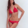 Ruffle Bikini Bottoms Fiery Coral