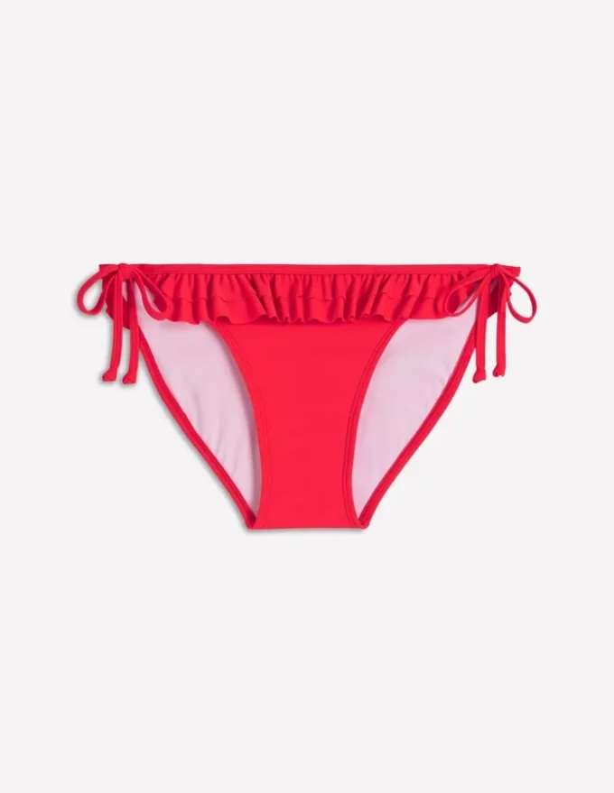 Ruffle Bikini Bottoms Fiery Coral