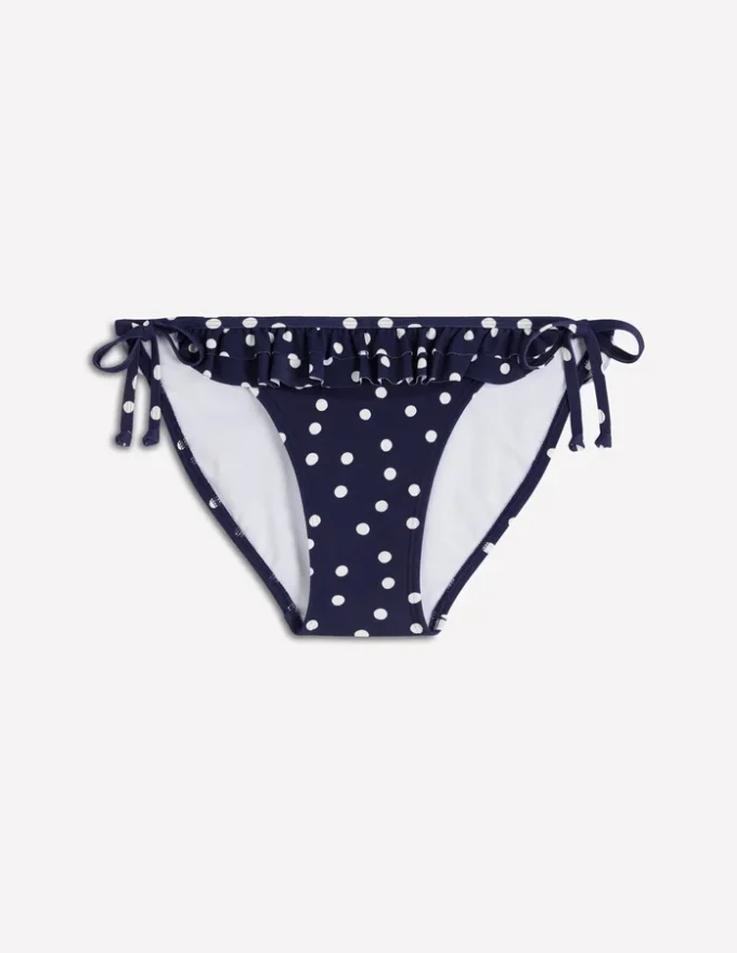 Ruffle Bikini Bottoms French Navy, Painted Dot Ruffle Bikini Bottoms French Navy, Painted Dot