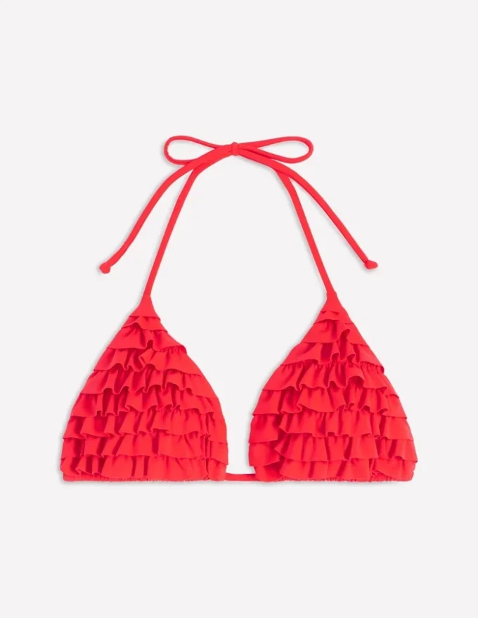 Ruffle Bikini Top Fiery Coral Ruffle Bikini Top Fiery Coral