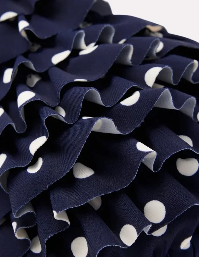 Ruffle Bikini Top Navy Spot Ruffle Bikini Top Navy Spot