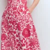 Ruffle Bodice Shirt Dress Merida Red, Flowerbed Bloom