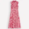 Ruffle Bodice Shirt Dress Merida Red, Flowerbed Bloom