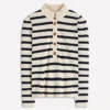 Ruffle Collar Mariner Ivory and Navy Stripe Ruffle Collar Mariner Ivory and Navy Stripe