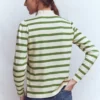 Ruffle Collar Mariner Ivory and Safari Green Stripe Ruffle Collar Mariner Ivory and Safari Green Stripe