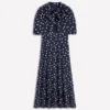 Ruffle Collar Midi Dress French Navy Painted Spaced Dot Ruffle Collar Midi Dress French Navy Painted Spaced Dot