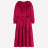 Ruffle Front Cotton Dress Persian Red Ruffle Front Cotton Dress Persian Red