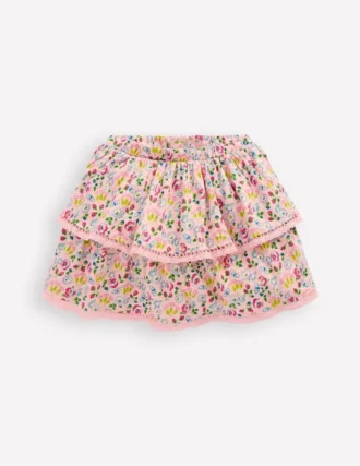 Ruffle Jersey Skort Chalk Pink Spring Garden