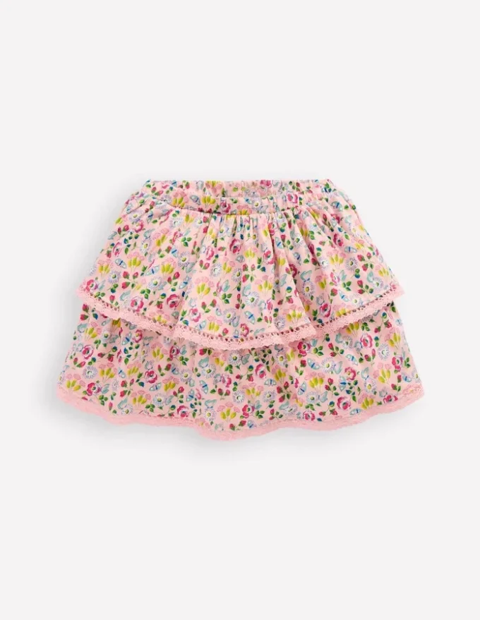 Ruffle Jersey Skort Chalk Pink Spring Garden Ruffle Jersey Skort Chalk Pink Spring Garden