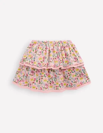 Ruffle Jersey Skort Chalk Pink Spring Garden