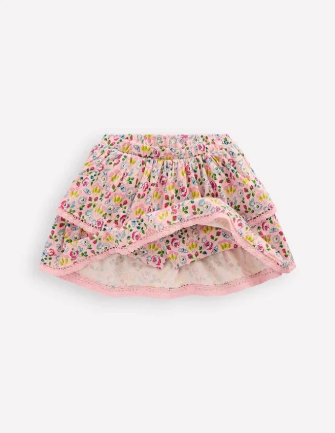 Ruffle Jersey Skort Chalk Pink Spring Garden Ruffle Jersey Skort Chalk Pink Spring Garden