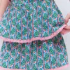 Ruffle Jersey Skort Kingfisher Blue Floral Vine