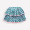 Ruffle Jersey Skort Kingfisher Blue Floral Vine