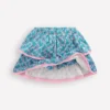 Ruffle Jersey Skort Kingfisher Blue Floral Vine