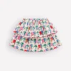 Ruffle Jersey Skort Multi Elephant Woodblock Ruffle Jersey Skort Multi Elephant Woodblock
