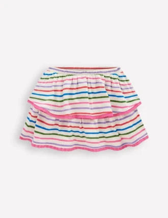 Ruffle Jersey Skort Multi Stripe Ruffle Jersey Skort Multi Stripe
