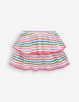 Ruffle Jersey Skort Multi Stripe Ruffle Jersey Skort Multi Stripe