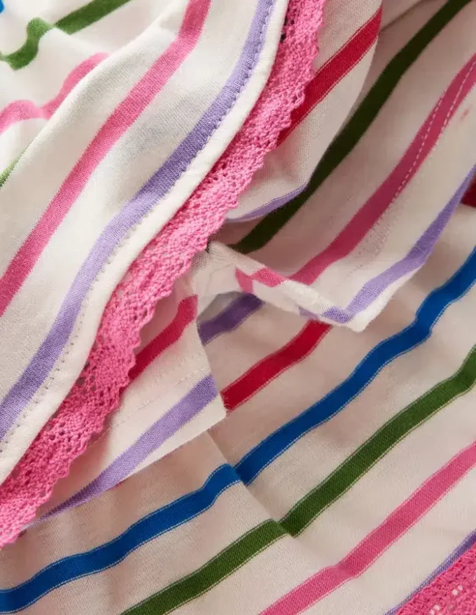 Ruffle Jersey Skort Multi Stripe