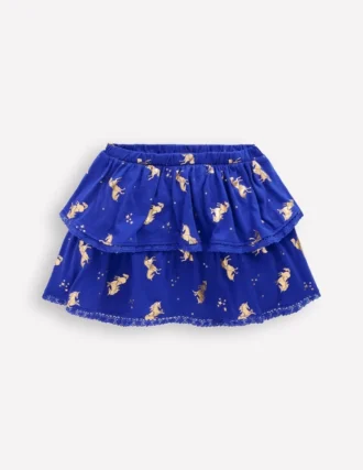 Ruffle Jersey Skort Sapphire Blue Horses