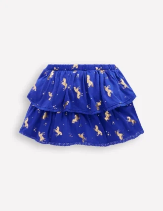 Ruffle Jersey Skort Sapphire Blue Horses