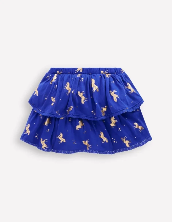 Ruffle Jersey Skort Sapphire Blue Horses Ruffle Jersey Skort Sapphire Blue Horses