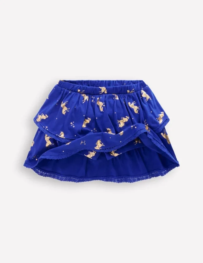 Ruffle Jersey Skort Sapphire Blue Horses Ruffle Jersey Skort Sapphire Blue Horses