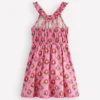 Ruffle Neck Trim Dress Formica Pink Block Floral Ruffle Neck Trim Dress Formica Pink Block Floral