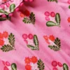 Ruffle Neck Trim Dress Formica Pink Block Floral Ruffle Neck Trim Dress Formica Pink Block Floral