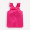 Ruffle Neck Trim Top Brillant Pink Ruffle Neck Trim Top Brillant Pink