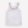 Ruffle Neck Trim Top White Ruffle Neck Trim Top White