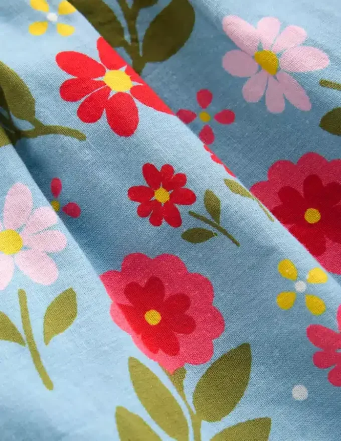Ruffle Strap Sundress Vintage Blue Floral Placement Ruffle Strap Sundress Vintage Blue Floral Placement